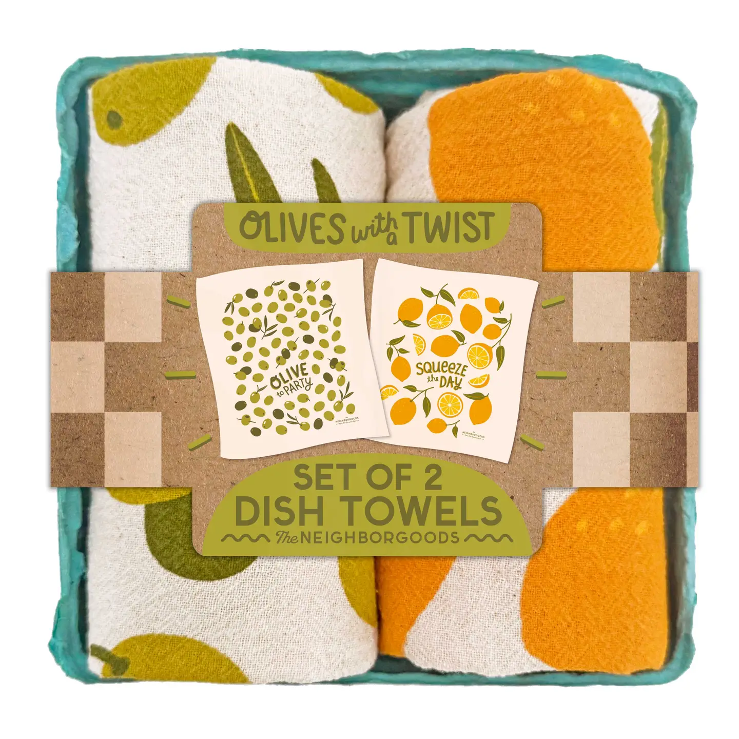 The Neigbrgoods- olives with a twist tea towels