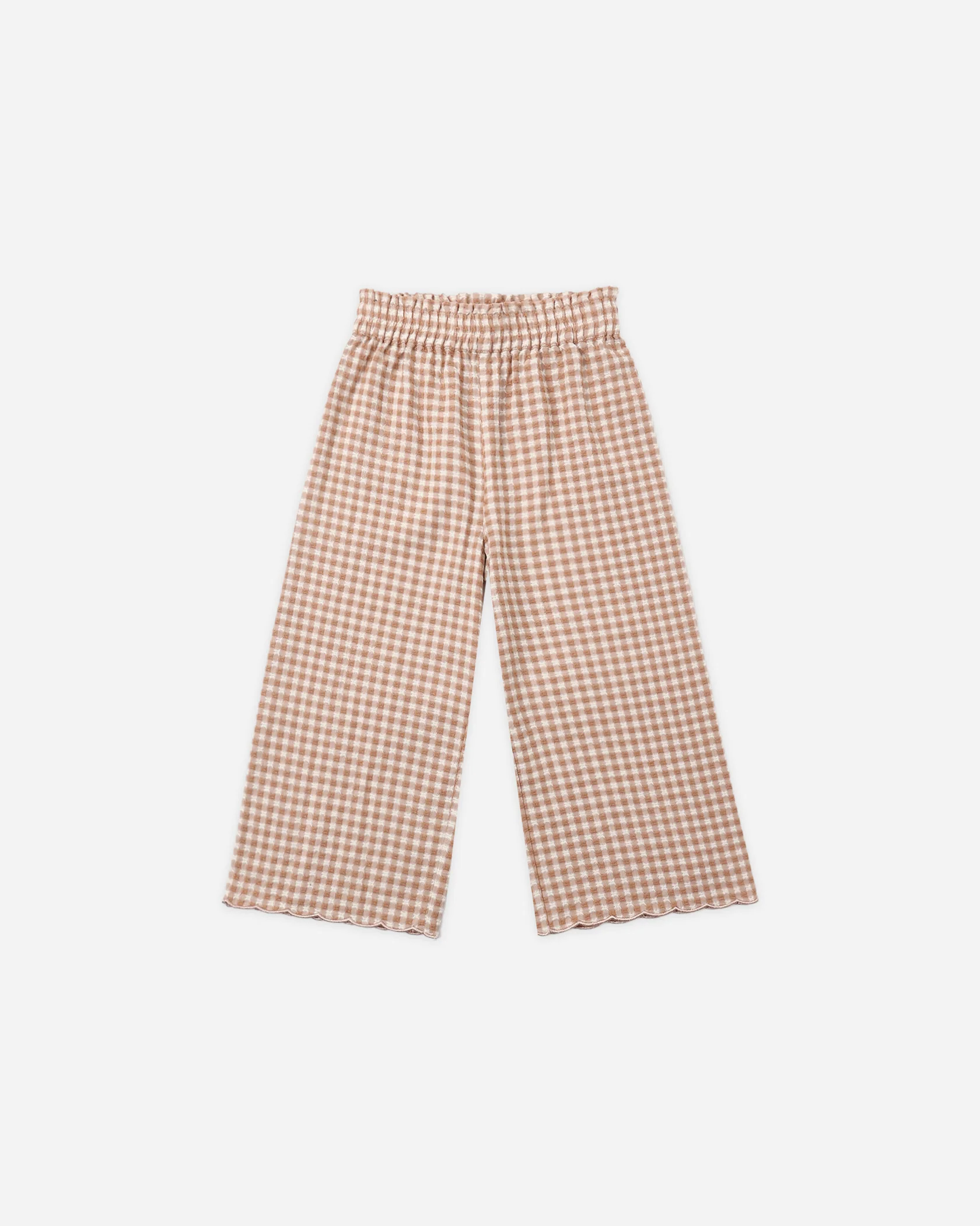 Rylee + Cru - Wide Leg Pant Fawn Gingham