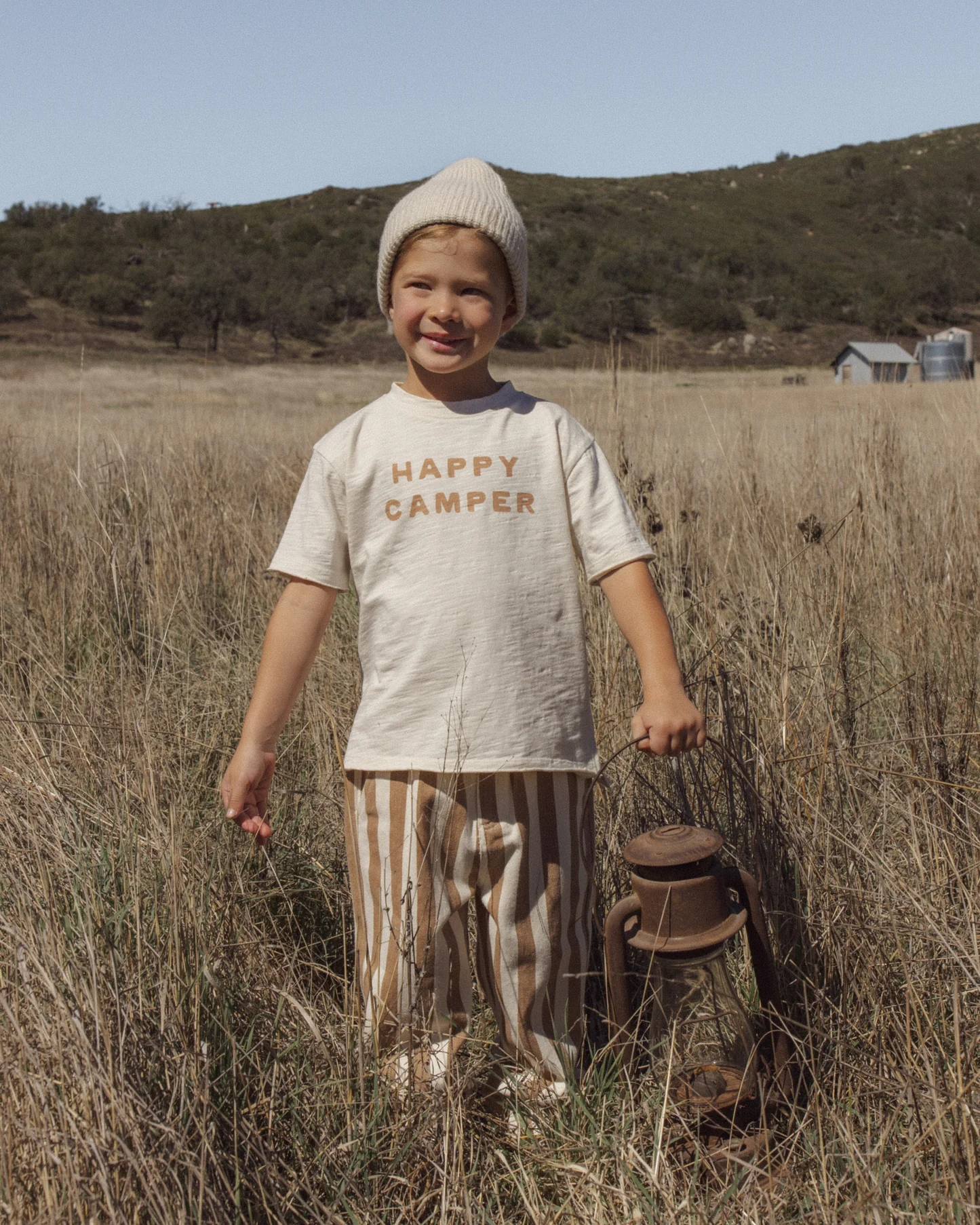 Rylee + Cru - Baggy Pant Fawn Pinstripe 