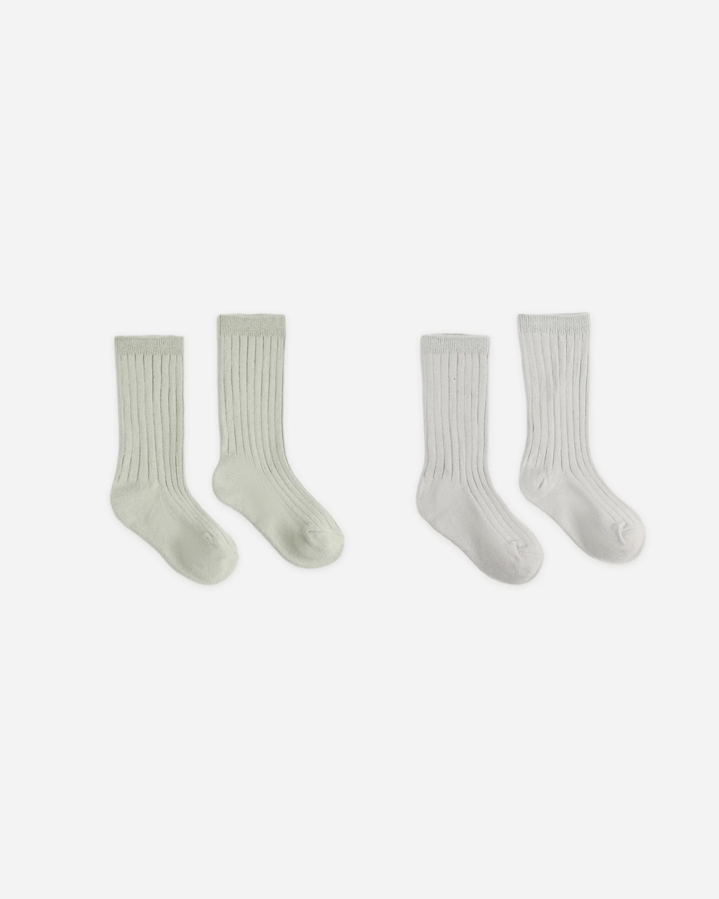 Rylee + Cru - Ribbed Socks, 2-pack Fog, Sage 