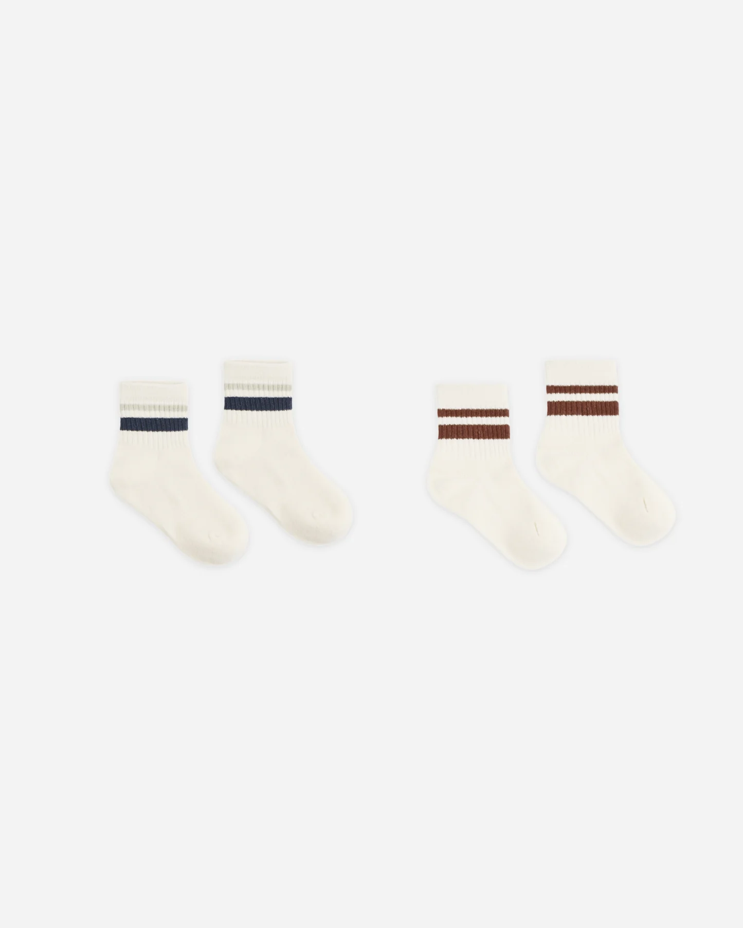 Rylee + Cru - Stripe Socks, 2-Pack Fog, Mulberry 