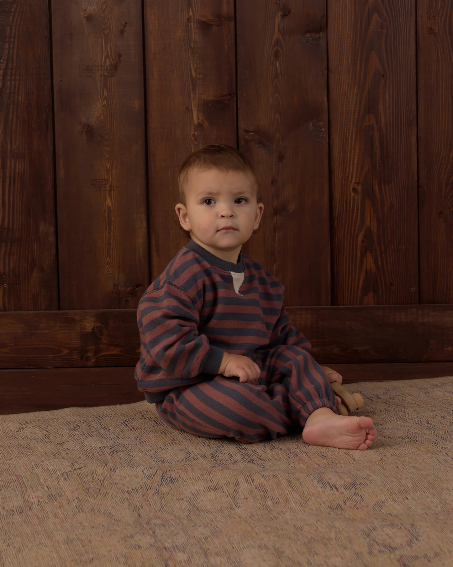 Rylee + Cru - Oversized Crew Mulberry Stripe 