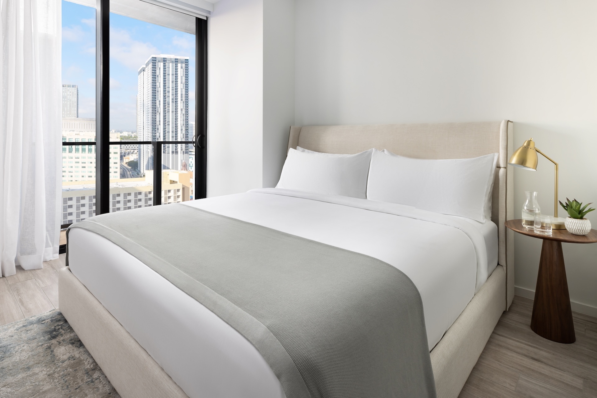 view of downtown miami from elser hotel suite