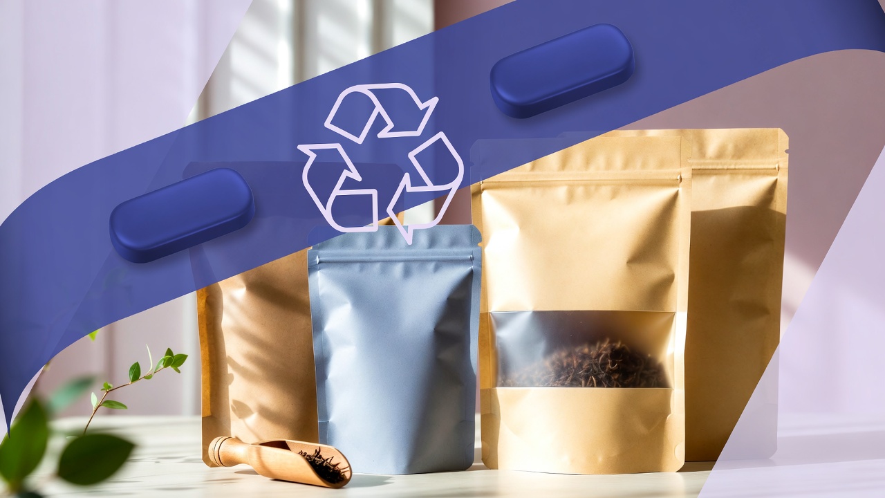 Collection of eco-friendly custom printed stand up pouches