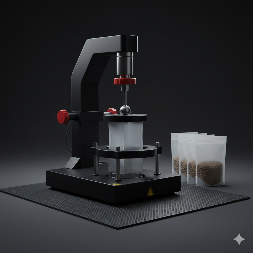 Machine testing innovative pet food packaging with sealed dog food pouches