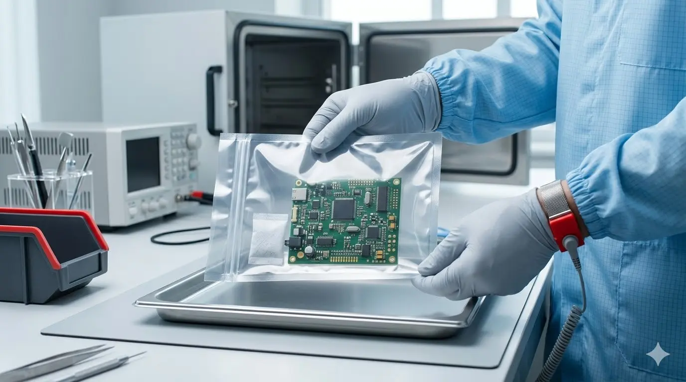 Components in anti-static resealable bag