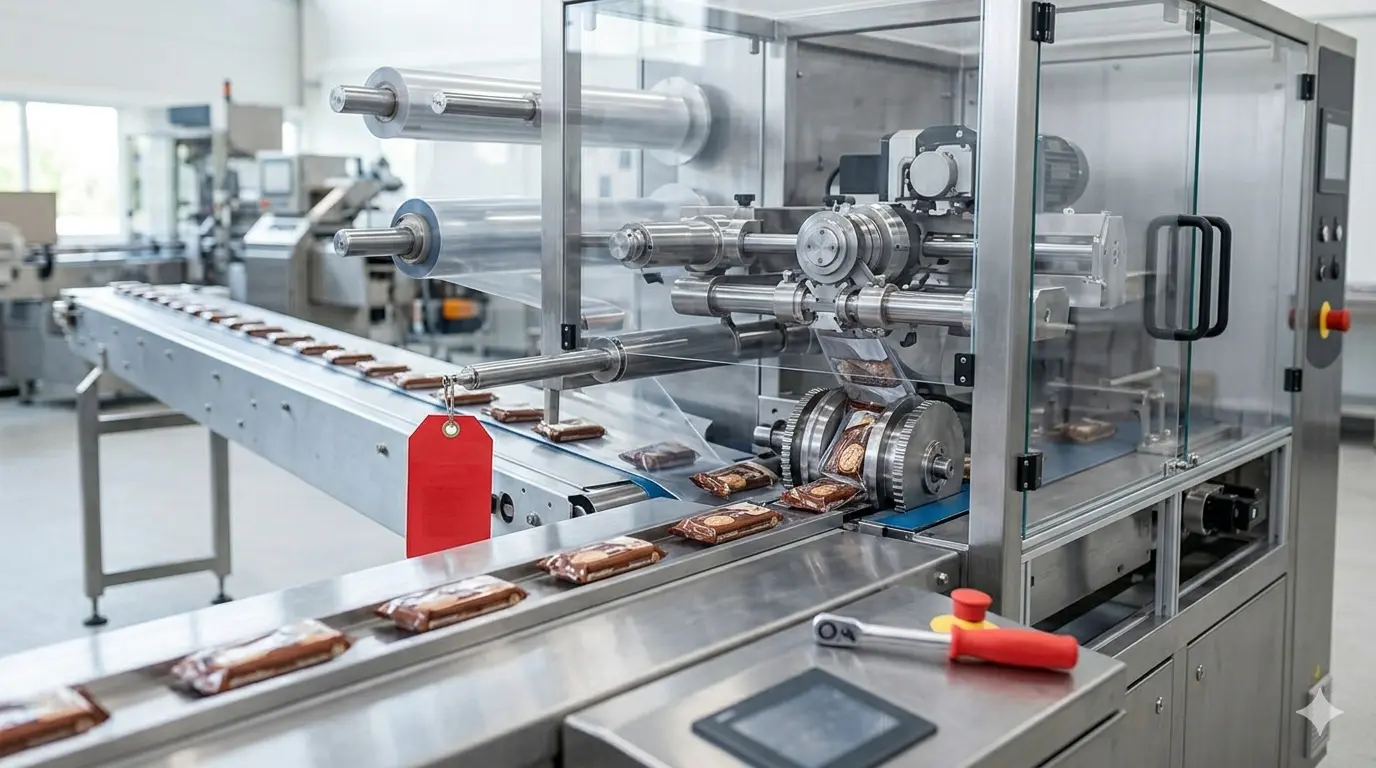 HFFS machine wrapping products in a commercial packaging setup