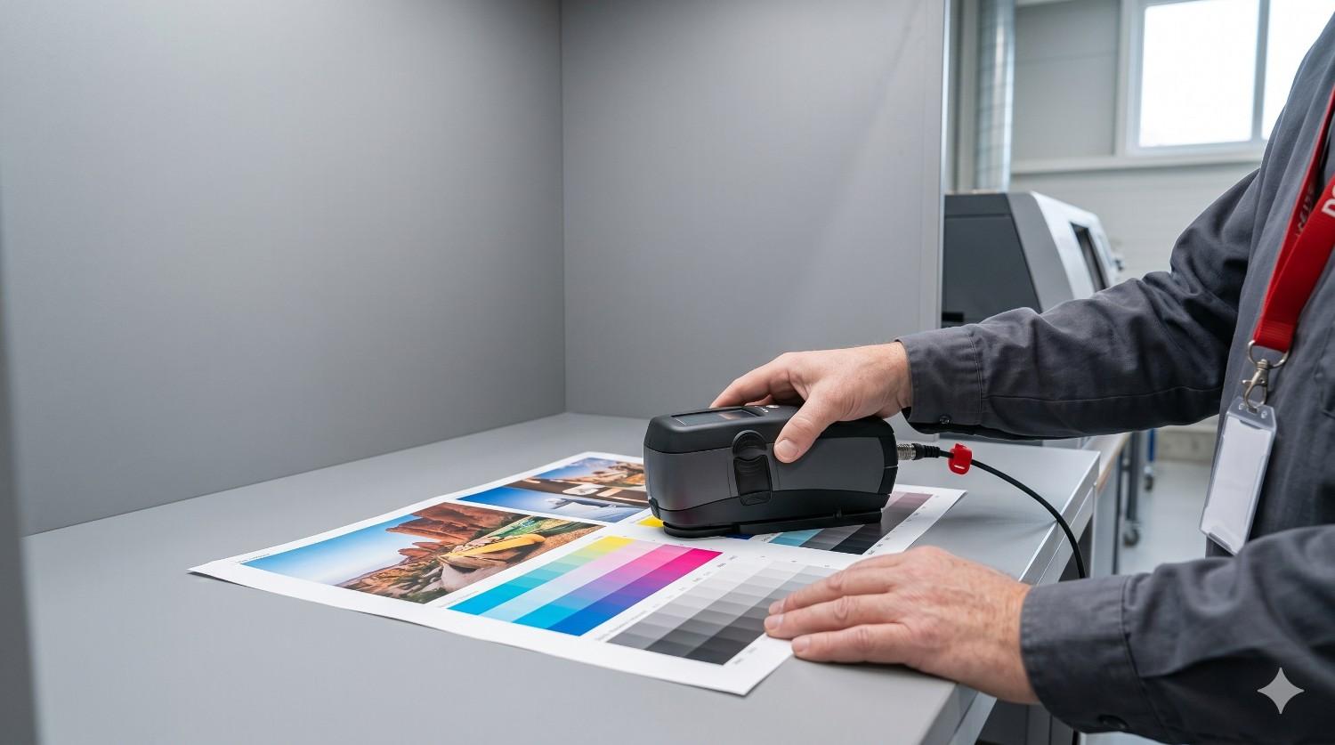 Quality evaluation of rotogravure print sample using a densitometer
