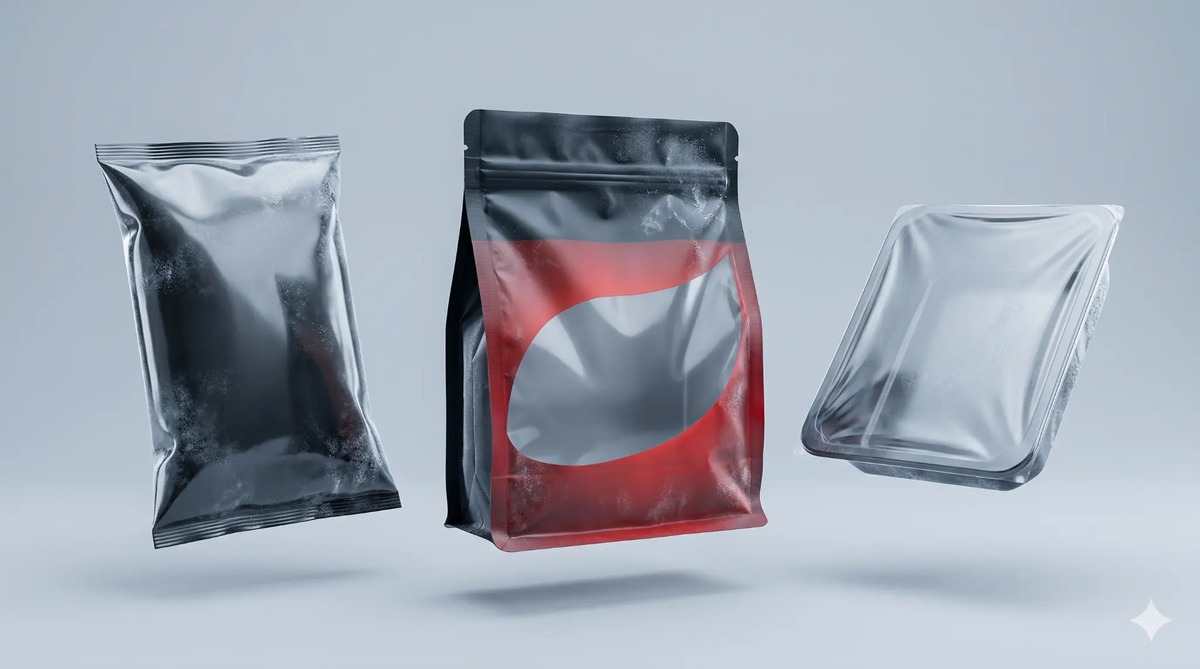 Cross-section of flexible packaging film under extreme cold stress