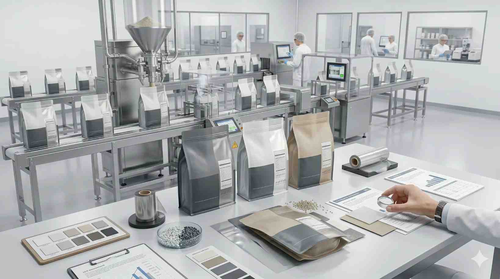 sustainable protein powder packaging recyclable pouch materials