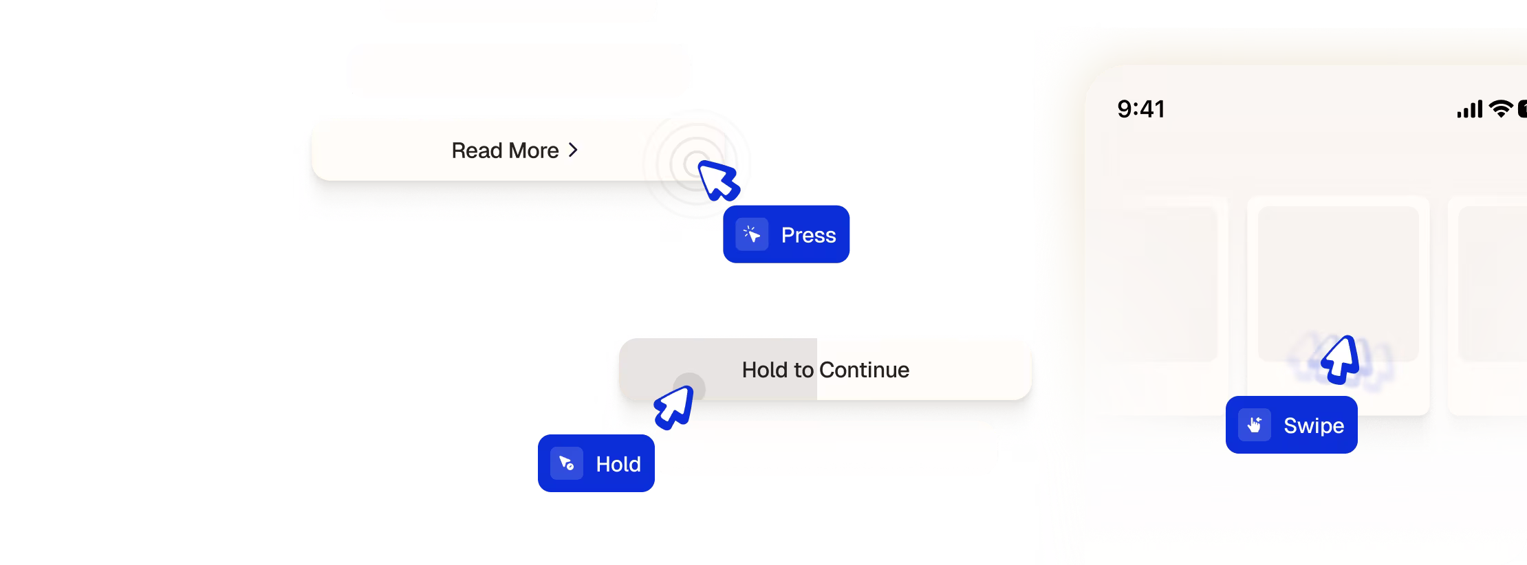 A visual representation of how the Spur agent is able to do real gestures when running tests.