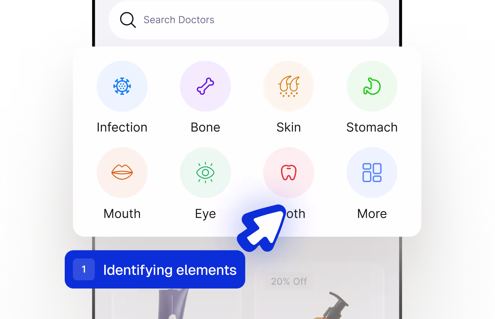 An image showing how the Spur agent identifies different elements on an example mobile UI.