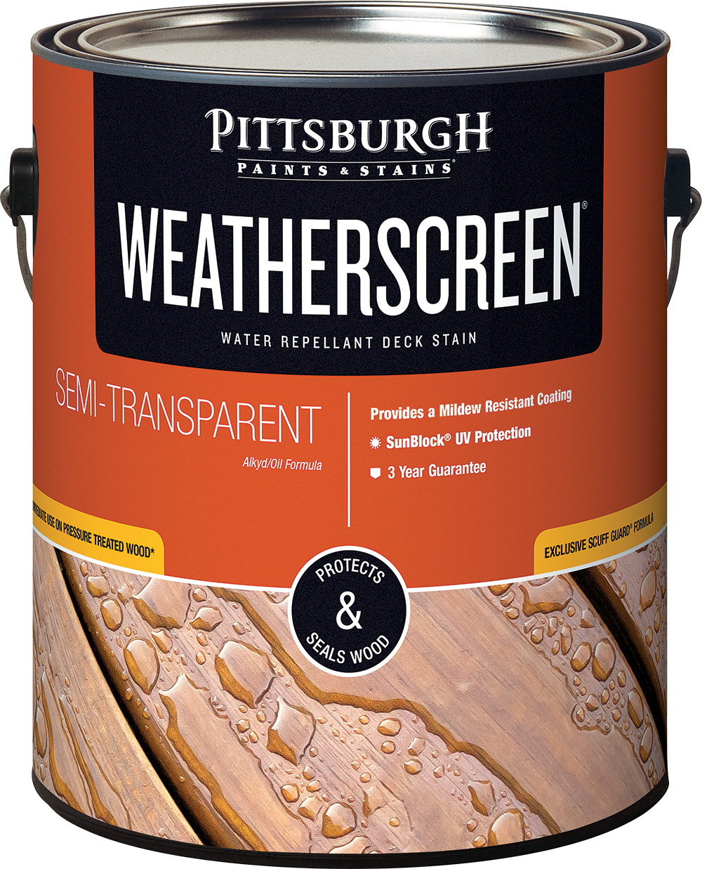PITTSBURGH PAINTS & STAINS® WEATHERSCREEN® Exterior Semi-Transparent Deck Stain - Alkyd Oil