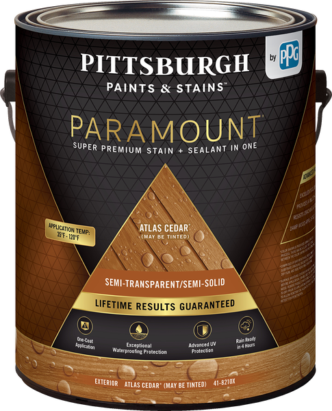 PITTSBURGH PAINTS & STAINS® PARAMOUNT™ Exterior Semi-Transparent Super Premium Stain & Sealant In One - Alkyd Oil