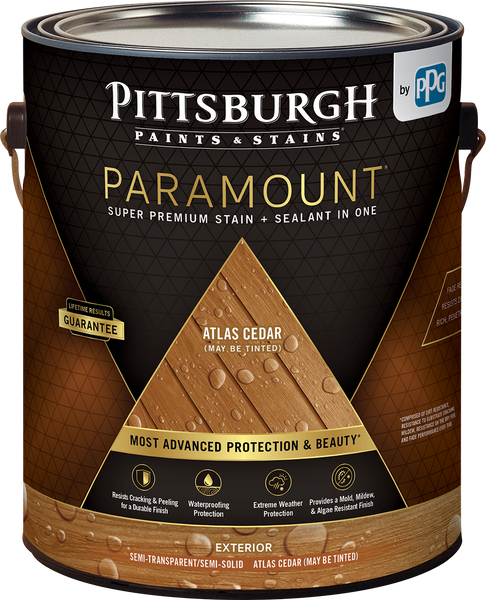 PITTSBURGH PAINTS & STAINS® PARAMOUNT™ Exterior Semi-Transparent Super Premium Stain & Sealant In One - Acrylic Oil