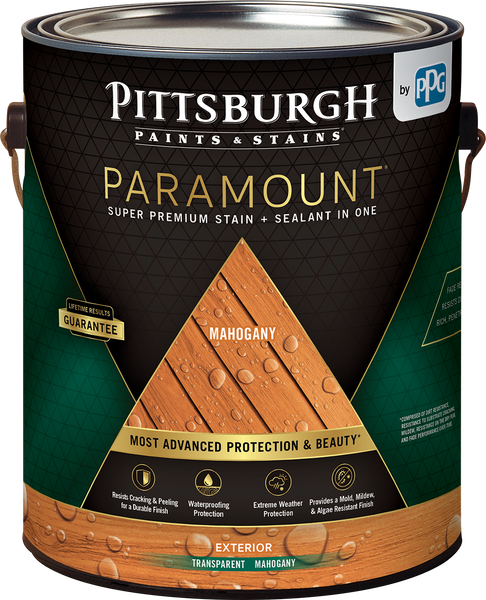 PITTSBURGH PAINTS & STAINS® PARAMOUNT™ Exterior Transparent Super Premium Stain & Sealant In One - Acrylic Oil