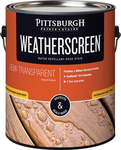 PITTSBURGH PAINTS & STAINS® WEATHERSCREEN® Exterior Semi-Transparent Deck Stain - Acrylic Oil