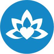 Icon of a lotus flower with heart in the center.