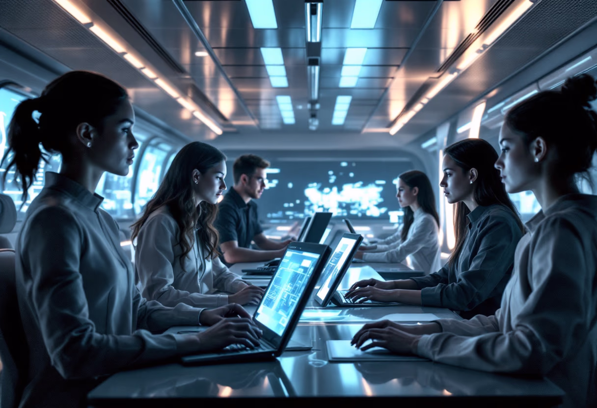 image of an office collaboration scene (for a mobility and transportation)