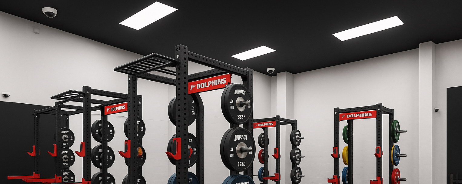 Security Cameras Cleanly Installed in a Gym