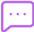 Purple chat bubble icon with three dots inside indicating a message.