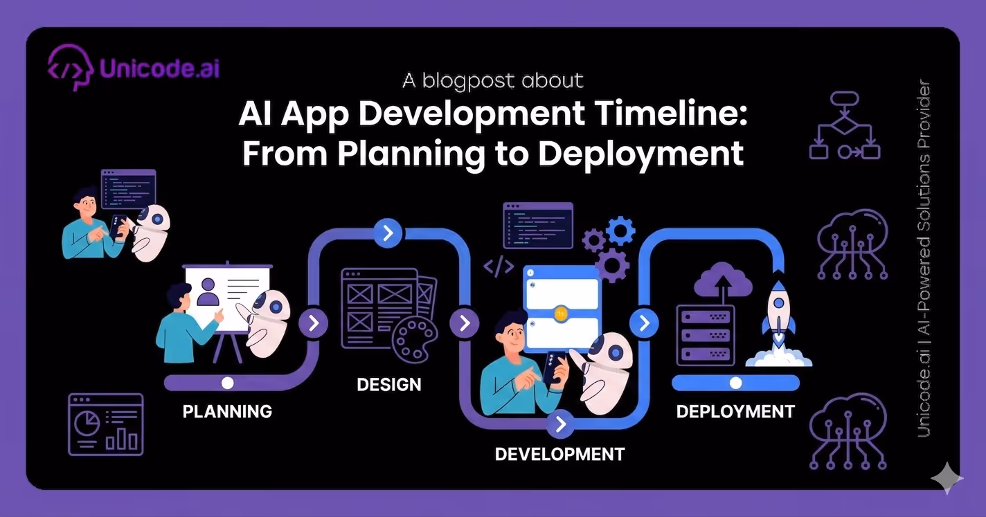 Blog cover with Unicode.ai logo featuring AI sentiment and review analysis solutions icons, including a hand selecting a happy face, user avatar surrounded by arrows, and various tech and analytics symbols on a black and purple background.