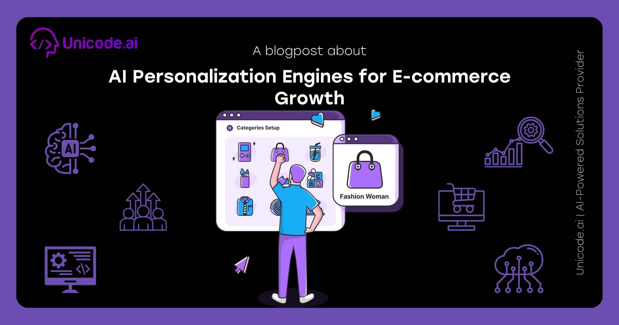 Illustration of a woman handing files and charts to a robot with icons representing AI and business analytics on a black background titled 'How Businesses Can Launch AI Features Faster Using AIaaS'.
