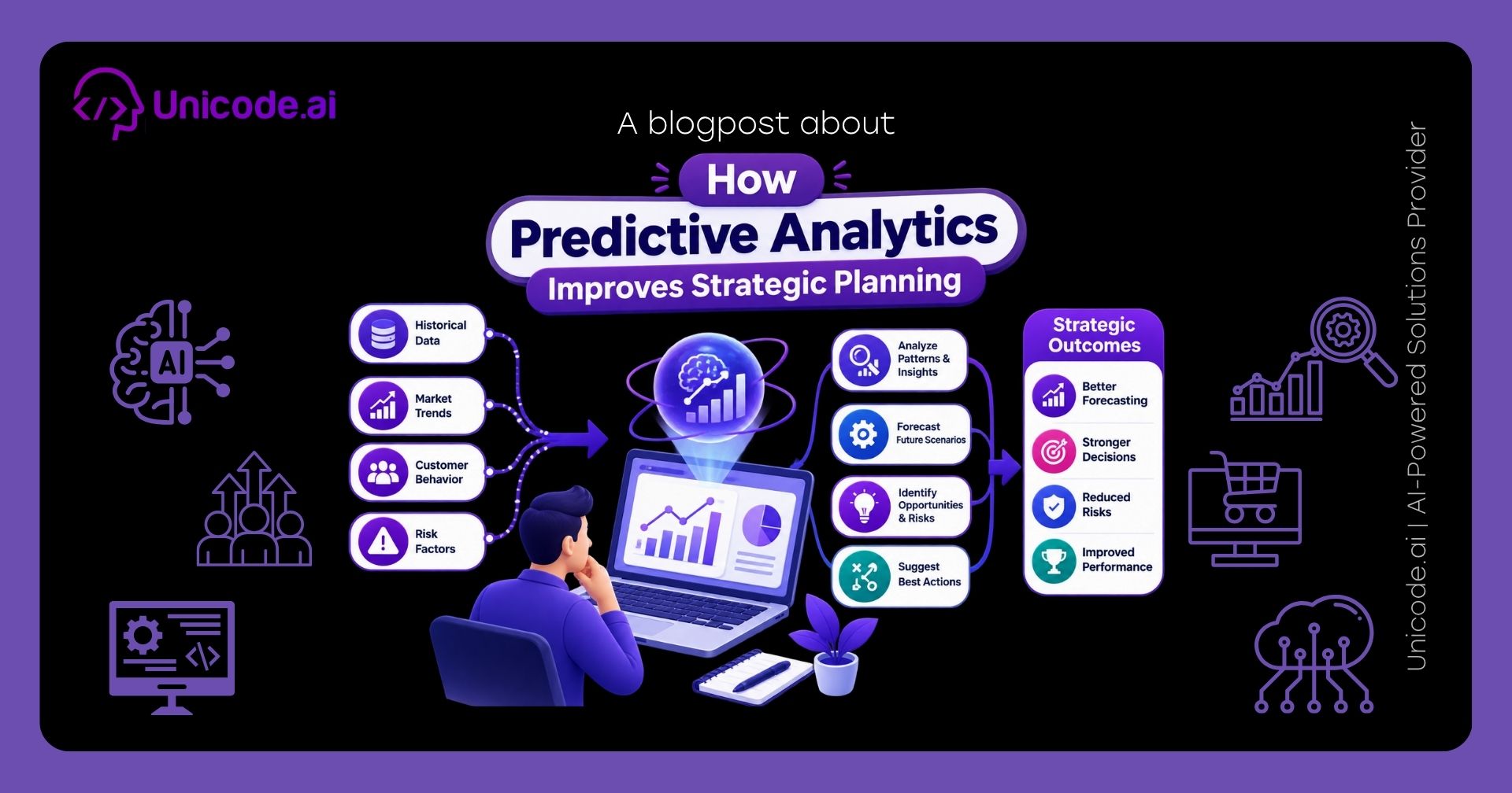 Unicode.ai blog banner with the title "AI Analytics vs Traditional BI Tools: A Practical Comparison" over a dark illustrated background.