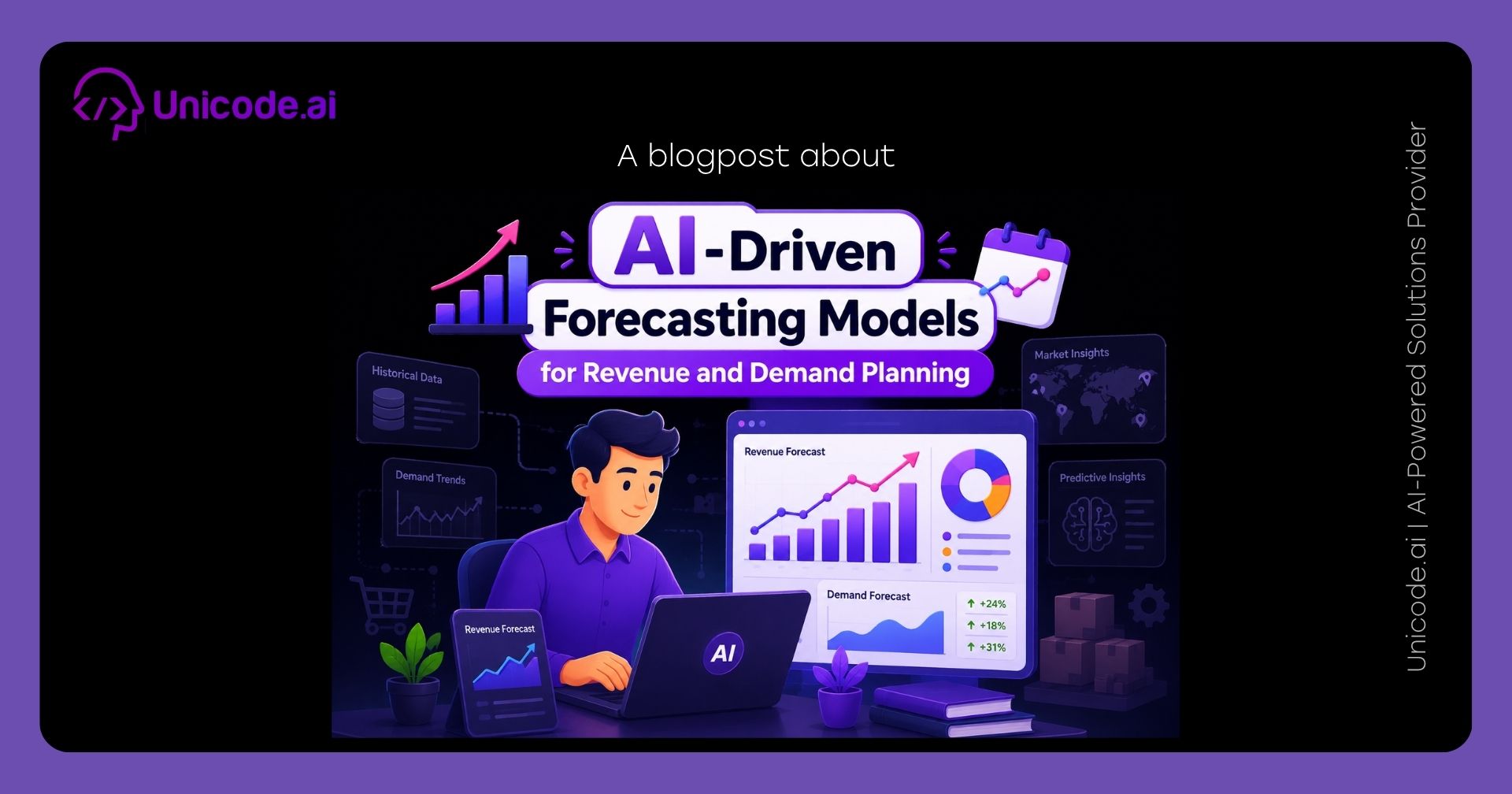 Unicode.ai blog banner with the title "AI Analytics vs Traditional BI Tools: A Practical Comparison" over a dark illustrated background.