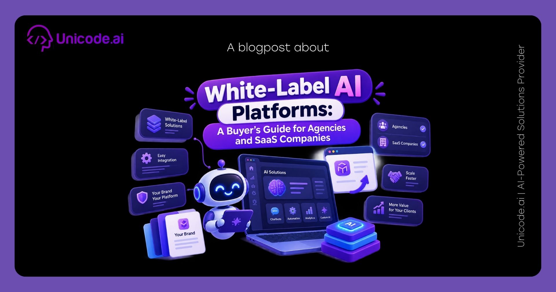Unicode.ai blog banner with the title "AI Analytics vs Traditional BI Tools: A Practical Comparison" over a dark illustrated background.