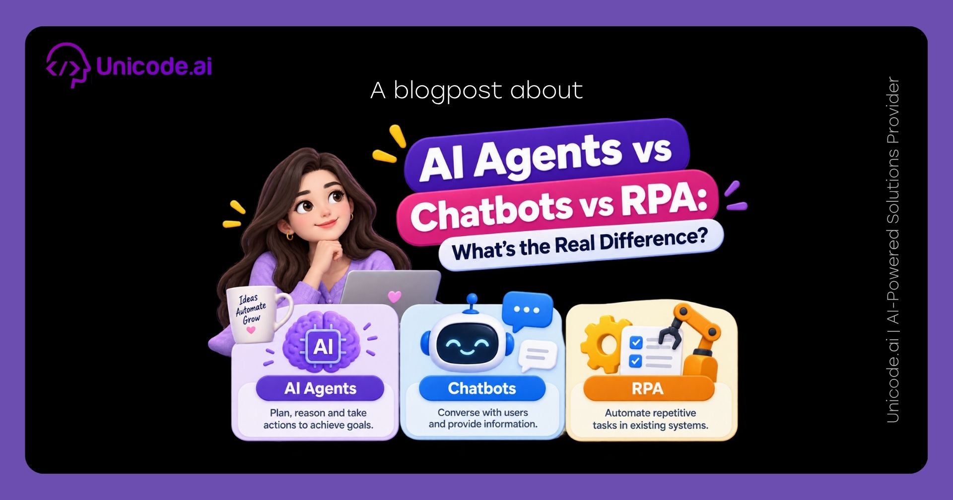 Unicode.ai blog banner with the title "AI Analytics vs Traditional BI Tools: A Practical Comparison" over a dark illustrated background.