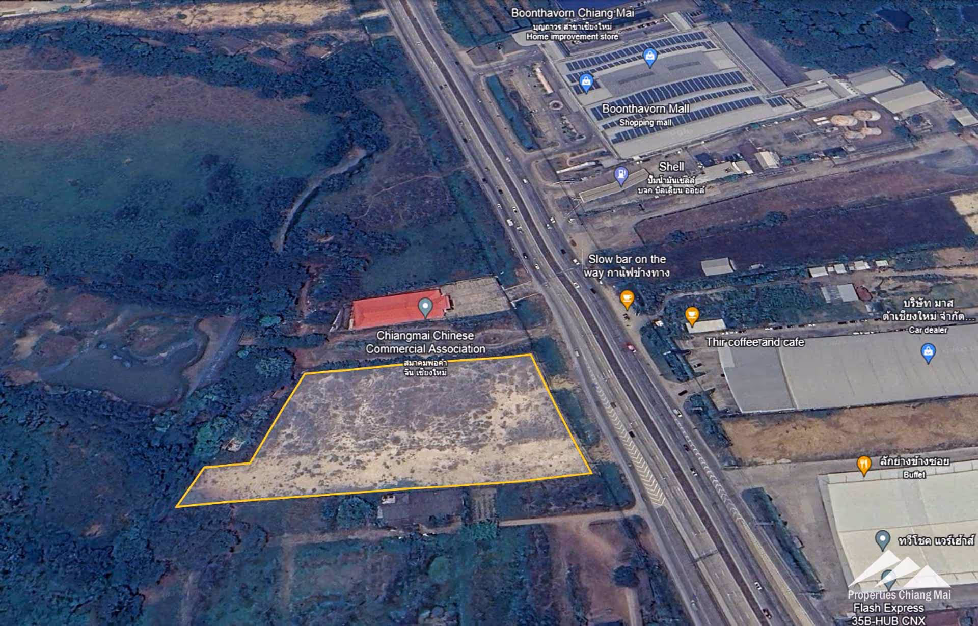 9 Rai Land For Sale on Super Hwy 11 In Chiang mai, Saraphi