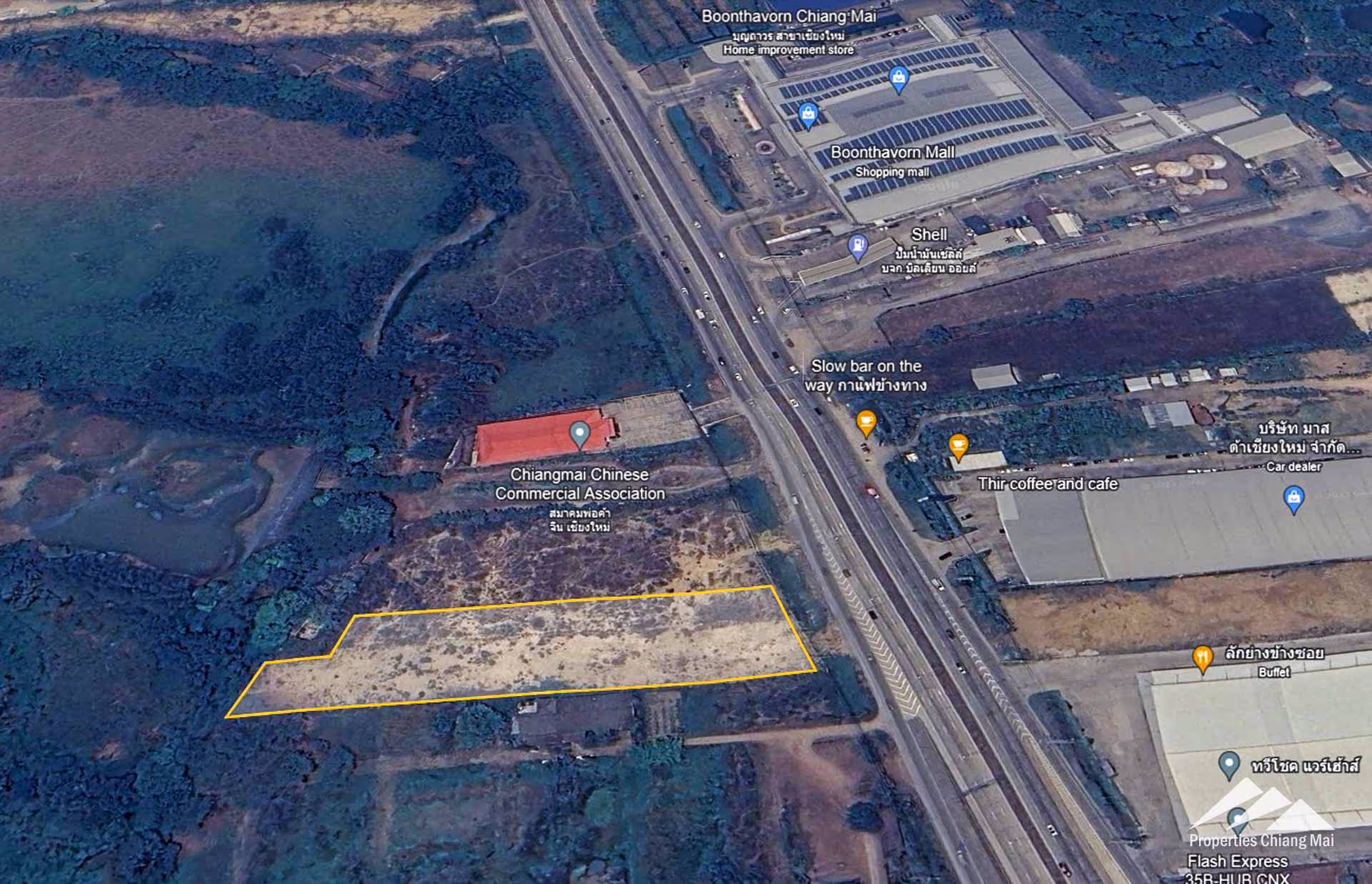 5 Rai Land For Sale on Super Hwy 11 In Saraphi, Chiang Mai
