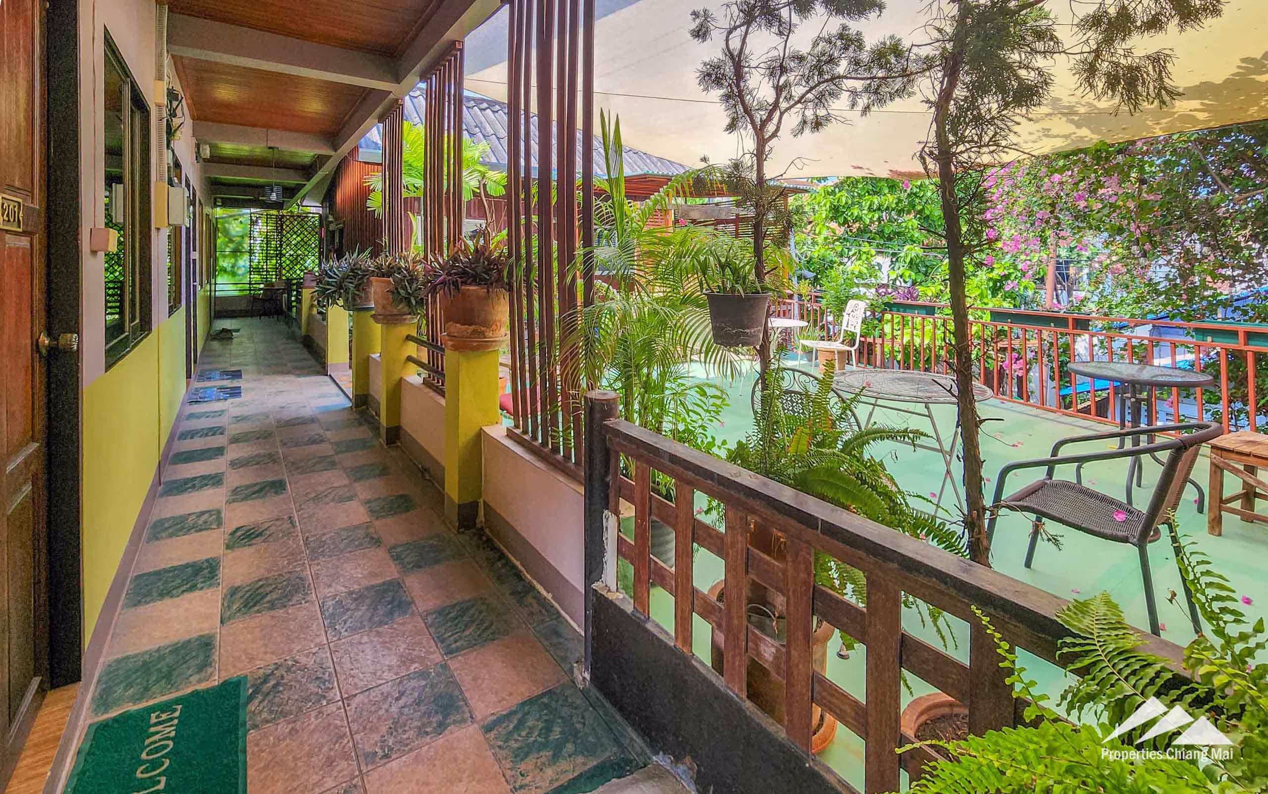 Walkway at the property with views
