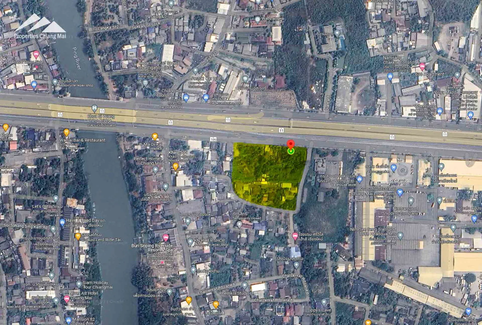 8 Rai + Plot Of Land On The Superhighway - Close To Ping River And Central Festival