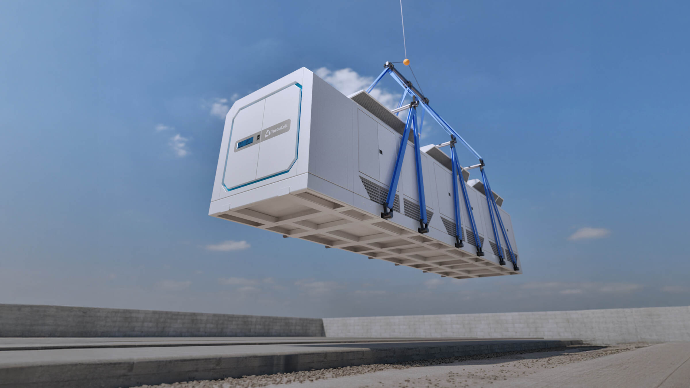 Long corridor of server racks illuminated with blue LED lights inside a modern data center.