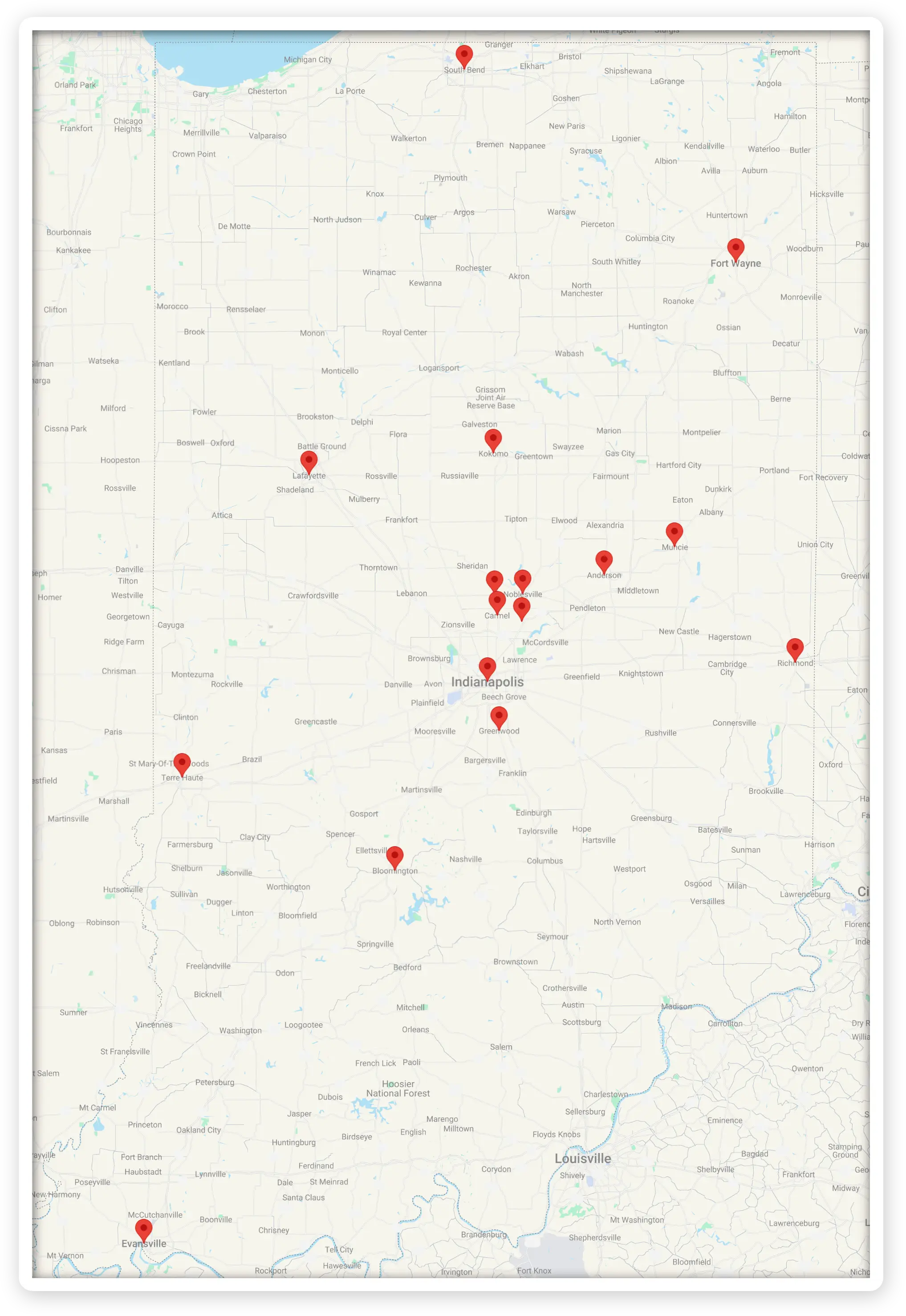 Metal Solutions Inc Service Area Map