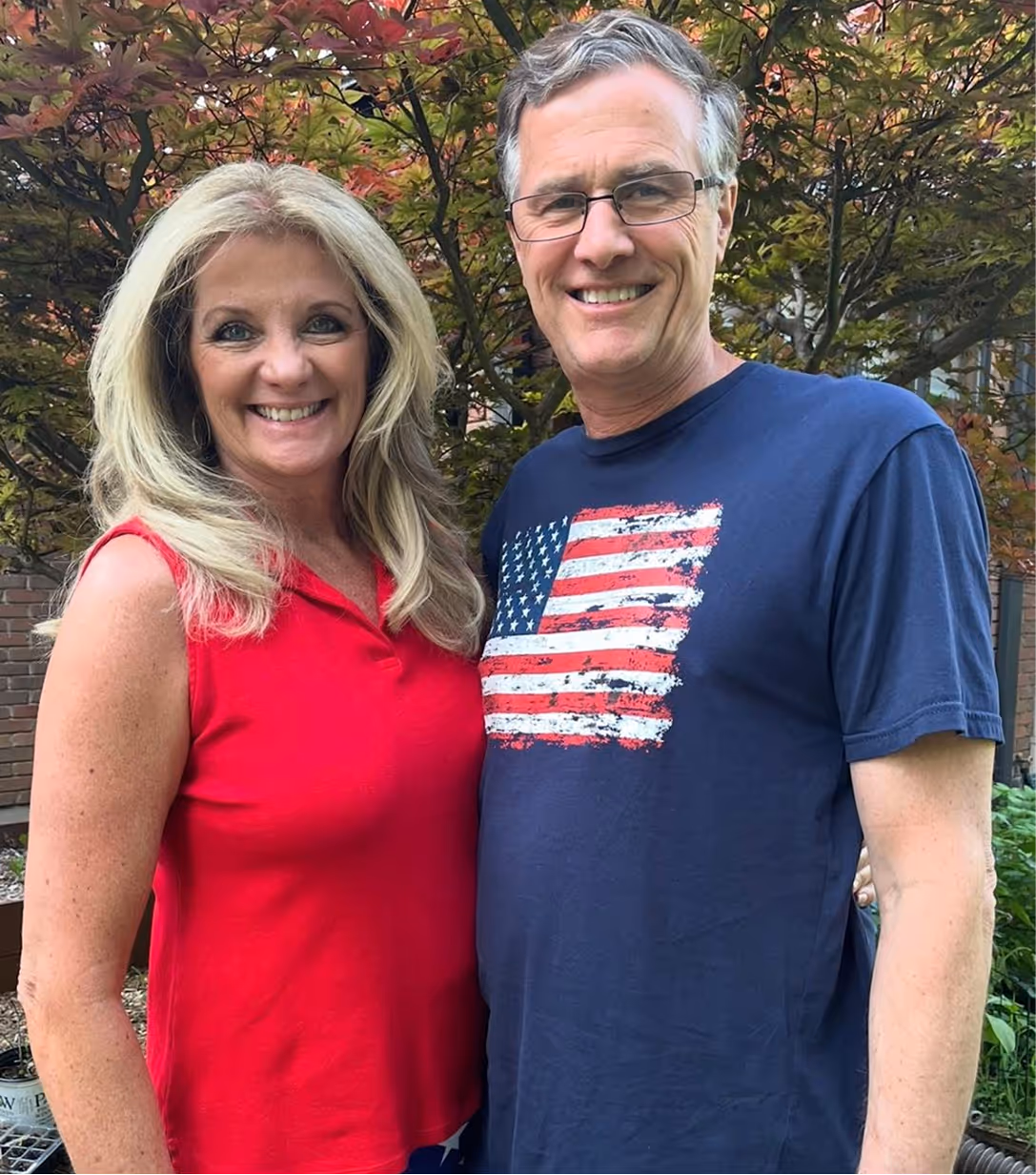 Mark Suerth with his wife, representing family, faith, and leadership values.