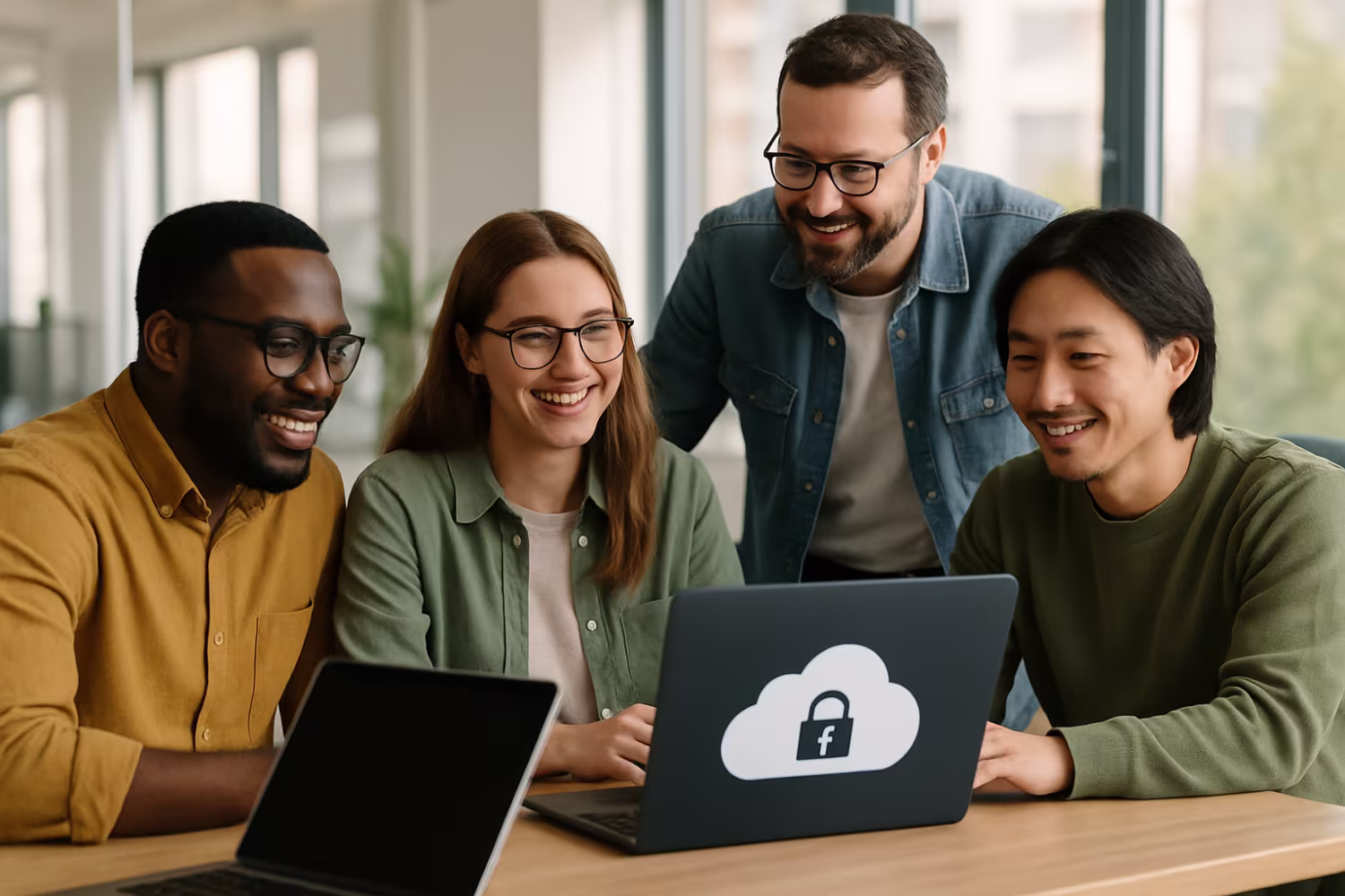 Team implementing cloud security practices