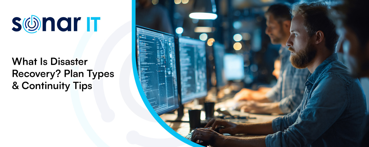 IT security agent working on his powerhouse software.