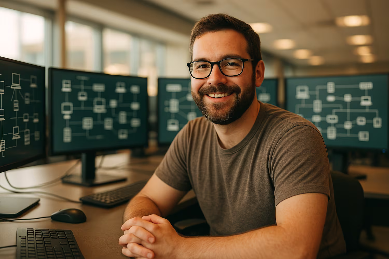 IT professional analyzing network segmentation