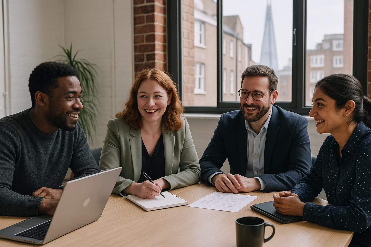 Diverse team discussing managed IT services benefits