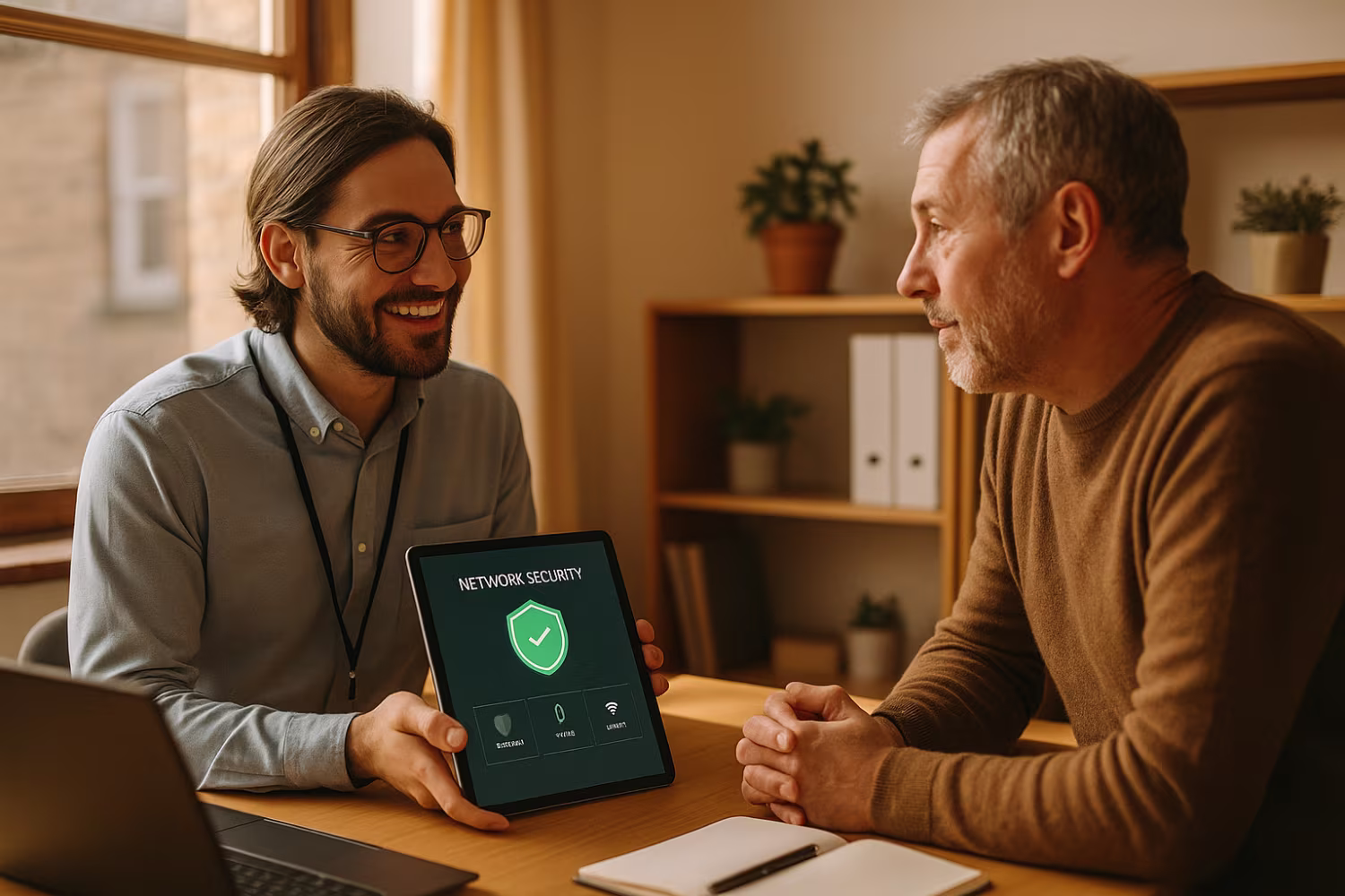 IT professional advising on cybersecurity