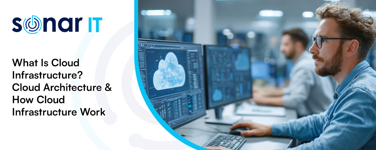 IT security agent working on his powerhouse software.