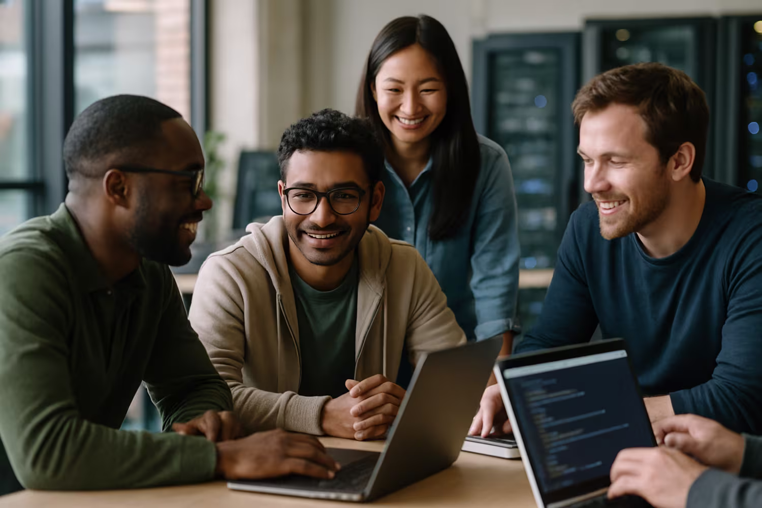Diverse IT team discussing strategy