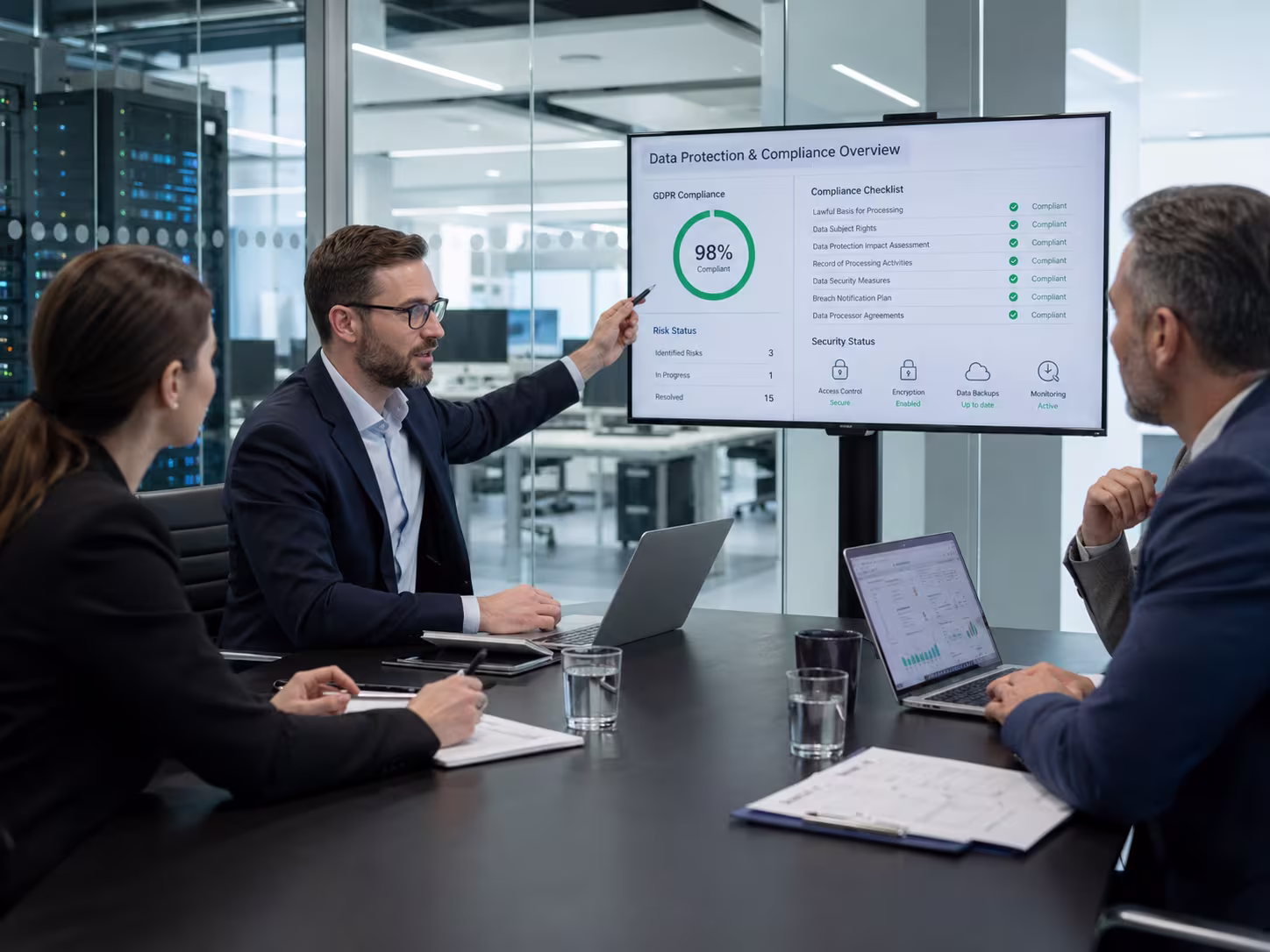 Data protection consultants in meeting