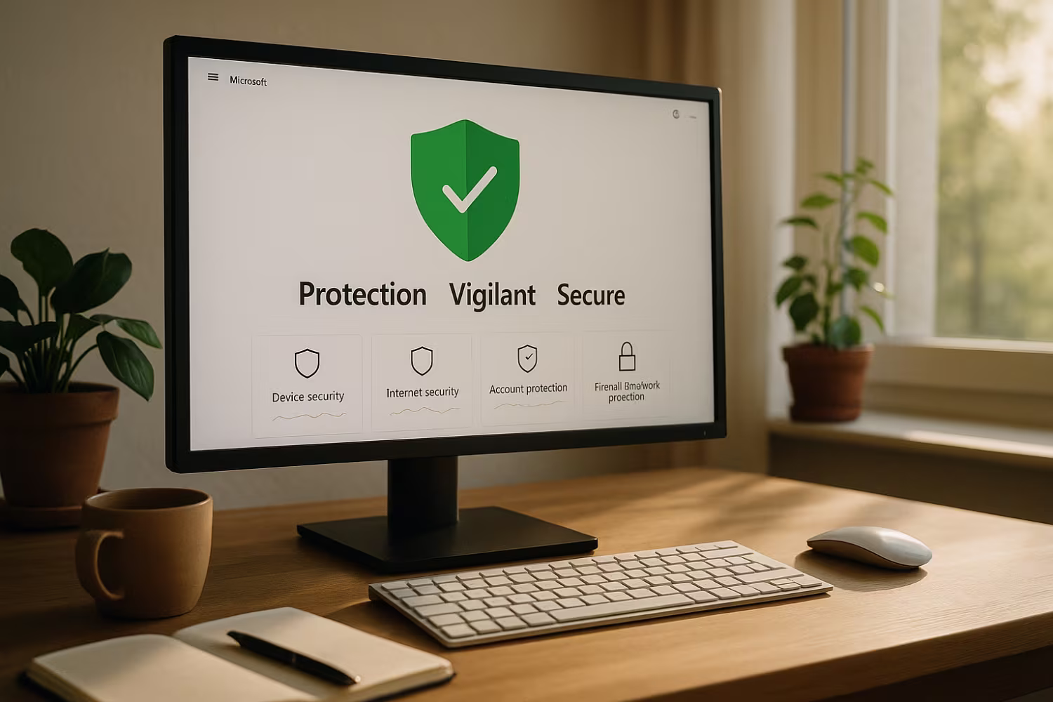Microsoft security features workspace morning