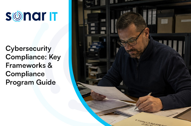 IT security agent working on his powerhouse software.