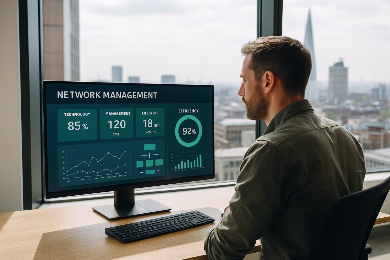 IT professional managing lifecycle dashboard