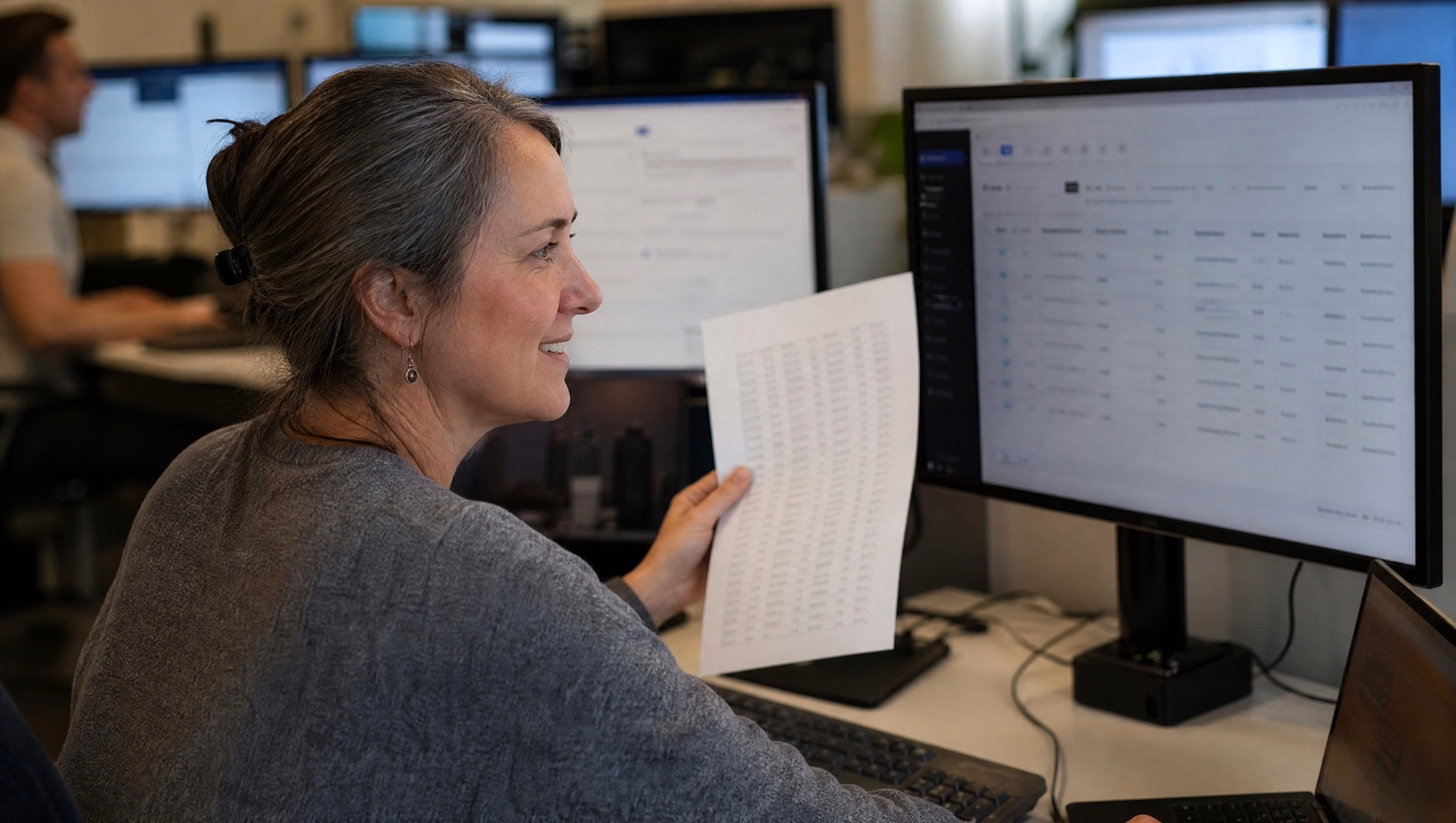 Auditor compares audit log printout to live dashboard 62 chars